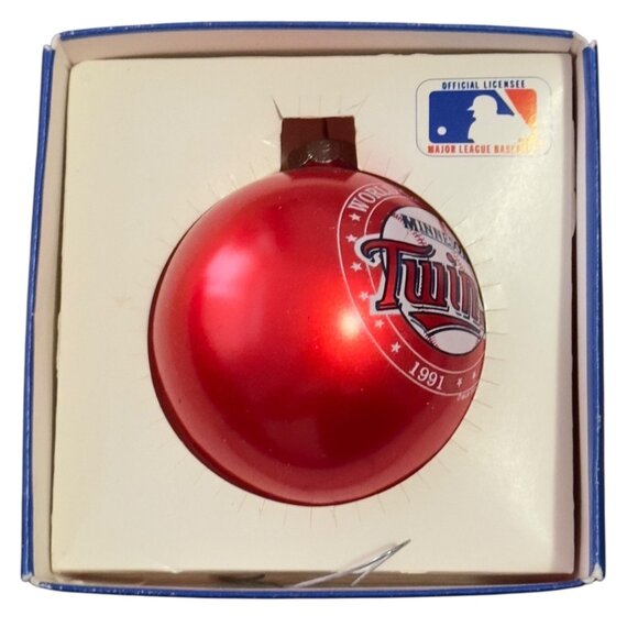 Minnesota Twins 1991 World Champions Glass Christmas Ornament By Topperscot - Picture 2 of 4